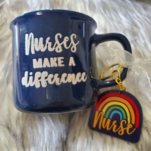 Eccolo Nurse's Make a Difference Mug with rainbow keychain NWOT